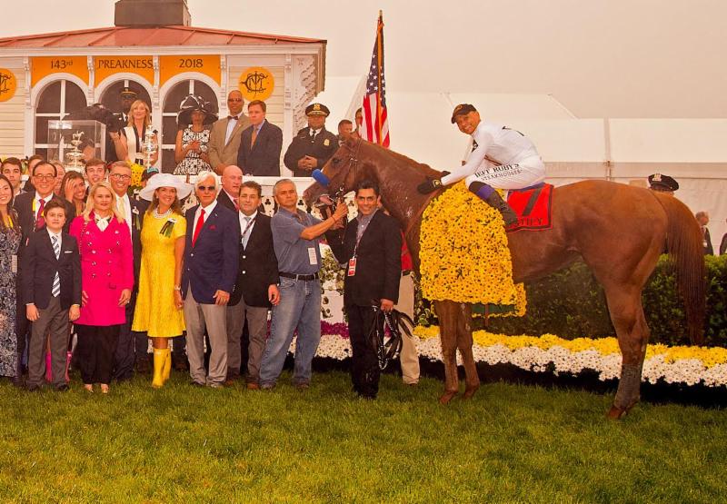 MIKE SMITH WINS THE 143TH PREAKNESS STAKES WEARING AMERICAN EQUUS THOROUGHBRED RACING IRONS