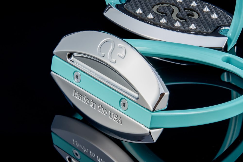 American Equus "Elite" English Stirrups Tiffany Blue
