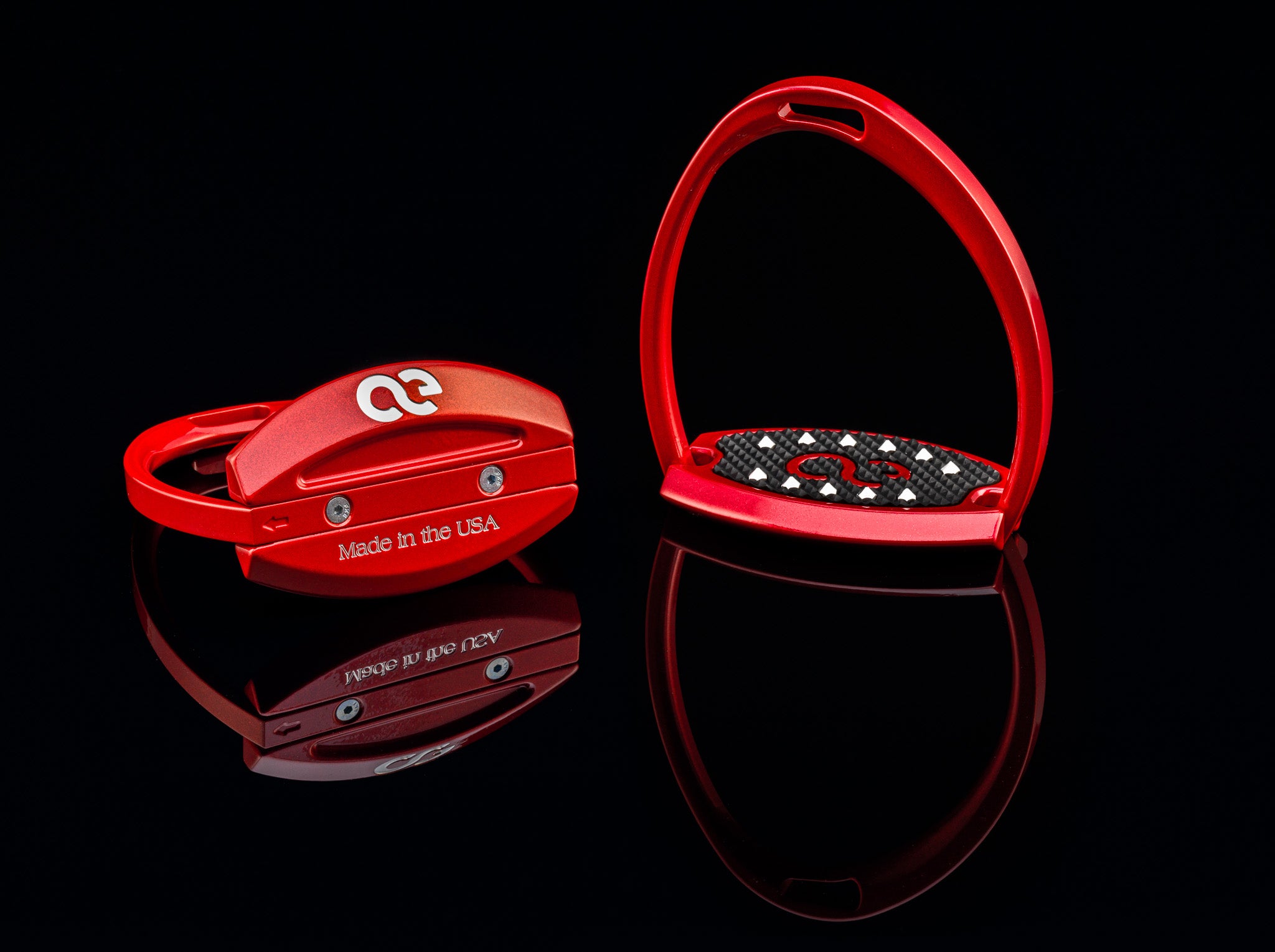 American Equus "Elite" English Stirrups Illusion Red