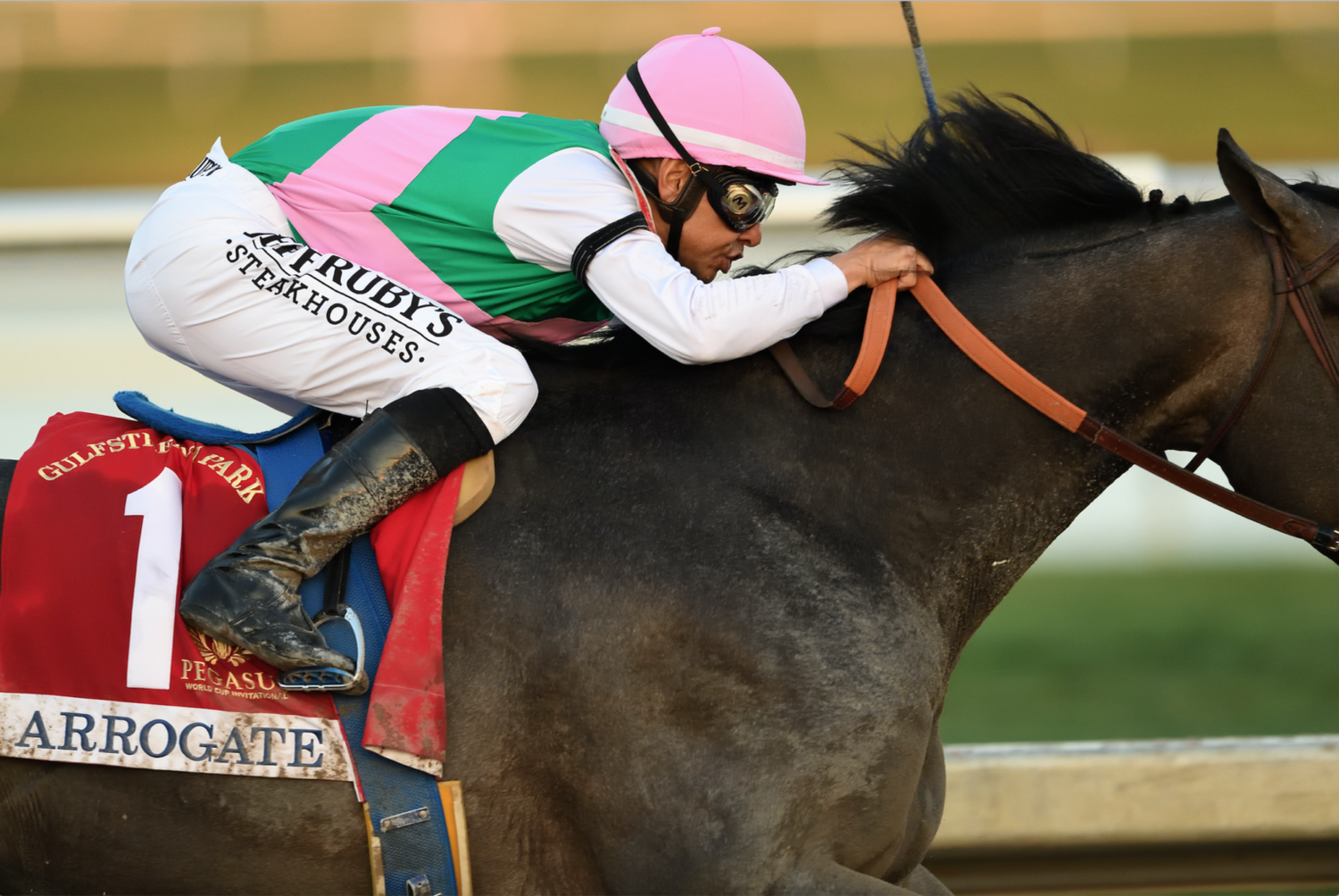 AMERICAN EQUUS RIDES TO VICTORY IN THE PEGASUS WORLD CUP INVITATIONAL WITH MIKE SMITH AND ARROGATE