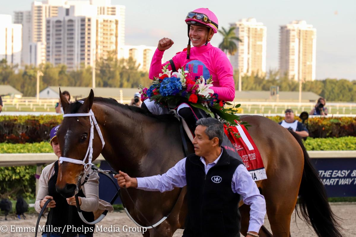 AMERICAN EQUUS CHOSEN RIDER IRAD ORTIZ JR. DOMINATES PEGASUS WORLD CUP INVITATIONAL