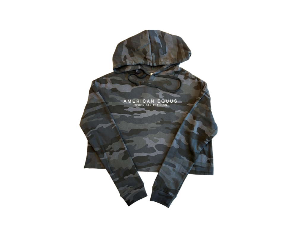 American Equus Technical Training Camo Crop Top Hoodie